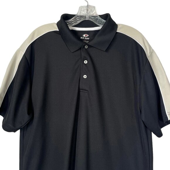 Top Flight Golf Polo Shirt Mens Large Black Short Sleeves - Picture 3 of 6